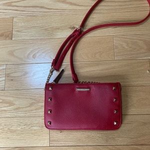 Red/Gold Crossbody Mini Studded Bag